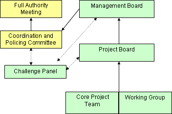 Chart showing suggested governance structure