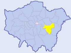 Map of London showing location of the London borough of Greenwich