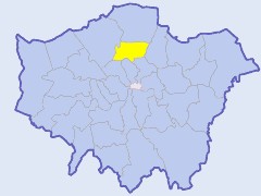 Map of London showing location of the London borough of Haringey