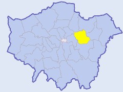 Map of London showing location of the London borough of Newham