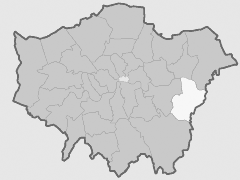 Map with London Borough of Bexley Highlighted
