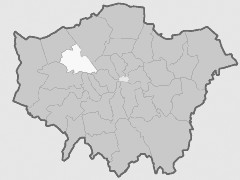 Map with London Borough of Brent Highlighted
