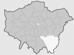 Map with London Borough of Bromley Highlighted