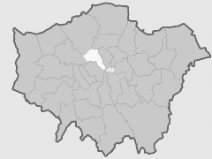 Map with London Borough of Camden Highlighted