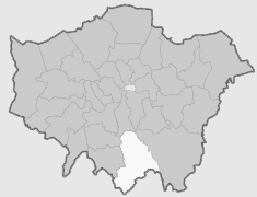 Map with London Borough of Croydon Highlighted
