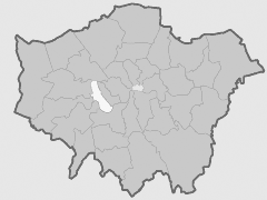 Map with London Borough of Hammersmith and Fulham Highlighted