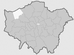 Map with London Borough of Harrow Highlighted