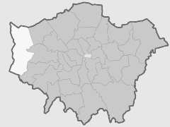 Map with London Borough of Hillingdon highlighted