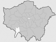 Map with the Royal Borough of Kingston Upon Thames Highlighted