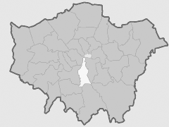 Map with London Borough of Lambeth highlighted