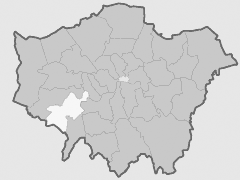 Map with London Borough of Richmond Upon Thames highlighted