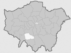 Map with London Borough of Merton highlighted