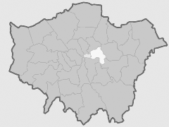 Map with London Borough of Tower Hamlets highlighted