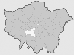 Map with London Borough of Wandsworth highlighted
